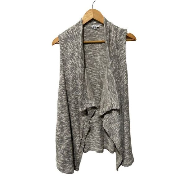 Splendid Chalet Mixed Media Sleeveless Cardigan Heather Natural Gray Size small - Picture 2 of 9